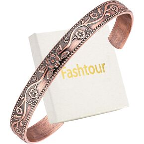Pure Copper Bracelet – Copper Bracelet for Men & Women – 100% Solid, Raw & Uncoated Handmade Hammered Tibetan Cuff Bangle in Saudi Arabia