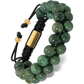 RTZN® Jade Bracelet for Men – Premium Artisan Handcrafted Authentic Dark Green Jade Bracelet – 8MM Beaded Stone Mens Jade Bracelets in Saudi Arabia
