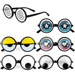6 Pack Funny Googly Eye Novelty Glasses Crazy Prank Eyeglasses with Cartoon Eyes Party Sunglasses for Photo Booth Props for Halloween Birthday Cosplay Gag Gifts in Saudi Arabia