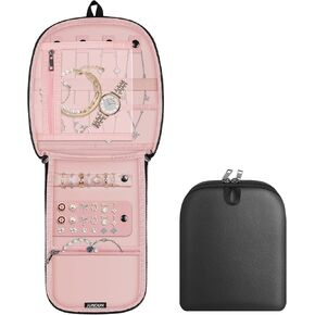 JUNDUN Fireproof Jewelry Organizer Travel: 5 Different Jewelry Areas - 100% Tangle-Free – 3-Second Access Portable Jewelry Bag with Zipper for Women in Saudi Arabia