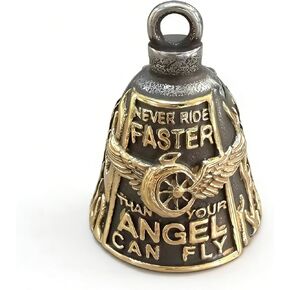 Never Ride Faster Than Your Angel Can Fly Biker Bell Stainless Steel Motorcycle Spirit Pendant in Saudi Arabia