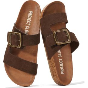 Project Cloud Womens Sandals - Adjustable Buckle Sandals for Women 2026 with Plush Insole - Lightweight & Non Slip Slides for Women Footwear in Kuwait