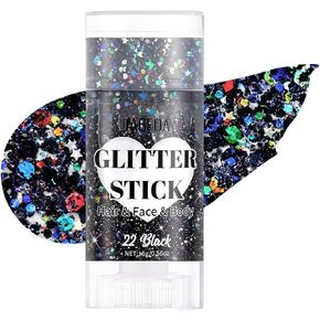 DAGEDA Red White Blue Body Glitter Stick, Sparkly Face Glitter Makeup, 4th of July Outfits Accessories for Women, Shimmer Face Paint Stick, Fourth of July Independence Day Costumes Accessories(Star) in Kuwait