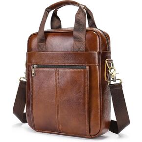 LUKZIJAES Genuine Leather Shoulder Messenger Bag for Men Adjustable Shoulders Sling Crossbody Bags in Kuwait