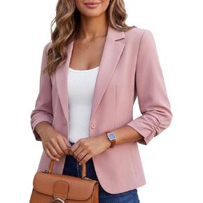 Kelyaa Women's 3/4 Sleeve Casual Blazer Slim Fit Work Suit Jacket | Shoulder pads,2 pockets,and full lining in Saudi Arabia
