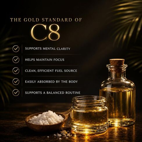 Cocó March N.M.D. Pure C8 MCT Oil from Coconut for Energy, Metabolism & Brain Support, Keto & Fasting Friendly, Gluten-Free, Vegan & Unflavored - Perfect in Coffee, Tea & Smoothies, 32 fl oz in Saudi Arabia