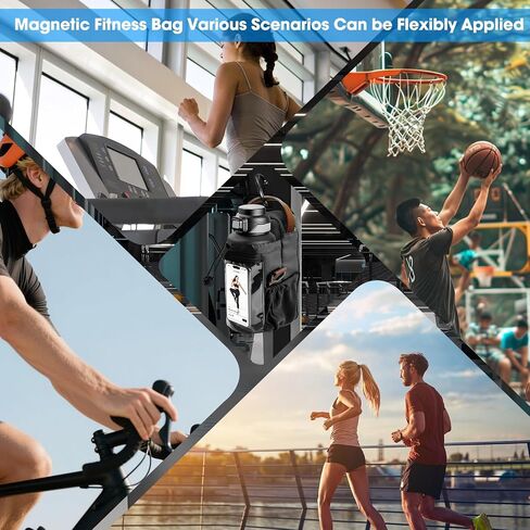Nodfens Magnetic Gym Bag for Men and Women, Upgraded Small Gym Bag with Hook and Clear Design Phone, Magnetic Water Bottle Holder with Adjustable Strap in Saudi Arabia