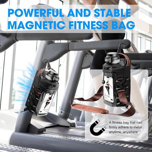Nodfens Magnetic Gym Bag for Men and Women, Upgraded Small Gym Bag with Hook and Clear Design Phone, Magnetic Water Bottle Holder with Adjustable Strap in Saudi Arabia