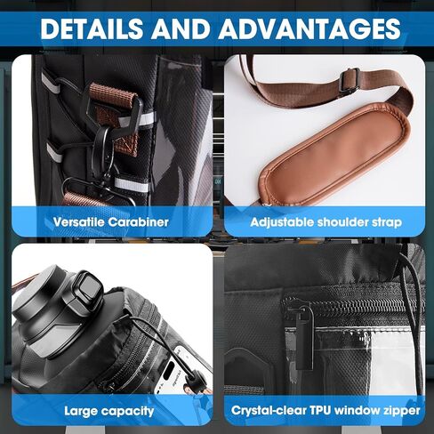 Nodfens Magnetic Gym Bag for Men and Women, Upgraded Small Gym Bag with Hook and Clear Design Phone, Magnetic Water Bottle Holder with Adjustable Strap in Saudi Arabia