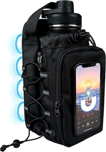 JACZZO Magnetic Gym Bag, Water Bottle Holder,Hands-Free Phone Mount,Gym Gifts for Women and Men (Pink) in Saudi Arabia