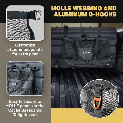 Cache Taxi-Way Tactical Mesh Tote Bag, Large Gym & Travel Bag with MOLLE Webbing (35L), Multi-Pocket Storage, Water Bottle Holder, Magnetic Closure in Kuwait