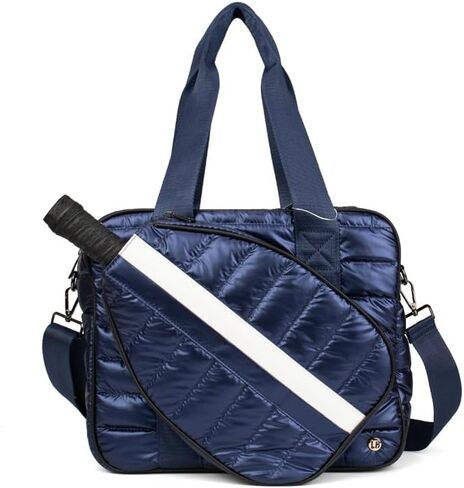 lemonbella Women’s Pickleball Tote Bag, Quilted Puffer Sports Tote, Racquet & Gear Carry Bag, Bella Pickleball Collection (Sapphire Slam) in Saudi Arabia