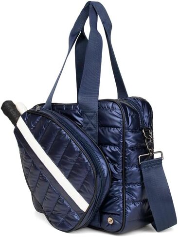 lemonbella Women’s Pickleball Tote Bag, Quilted Puffer Sports Tote, Racquet & Gear Carry Bag, Bella Pickleball Collection (Sapphire Slam) in Saudi Arabia