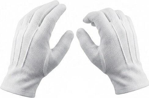 2 Pairs White Gloves Men, White Gloves for Wedding Formal Tuxedo Party, Coin Jewelry Inspection & Police Server Funeral Guard Uniform in Kuwait