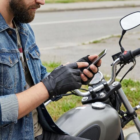 قفازات جلدية بدون أصابع من Styquenzer، قفازات من الجلد الصناعي الأسود بدون أصابع، قفازات لراكبي الدراجات النارية، قفازات للرقص، قفازات نصف إصبع للرجال والنساء، أزياء الهالوين التنكرية in Kuwait