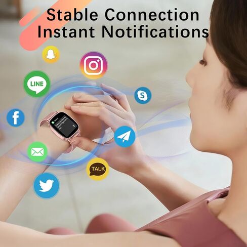Smart Watch for Women, Answer/Make Call,1.85'' Ultra-Clear Screen Fitness Tracker with Heart Rate/Sleep/SpO2 Monitor,Smartwatch for iPhone/Samsung/Android,120+ Sport Modes,IP68 Waterproof with 2 Bands in Saudi Arabia