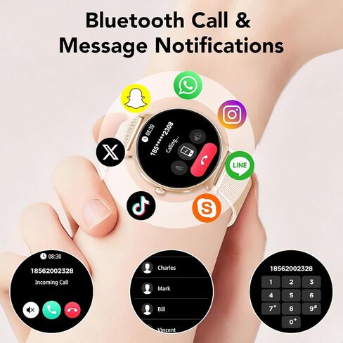 Smart Watches for Women, 1.27" AMOLED Health Fitness Tracker with Bluetooth Calling (Answer/Make Calls), 120+ Sports Modes, Timer, IP68 Waterproof Watch for Android/iPhone (Rose Gold) in Saudi Arabia