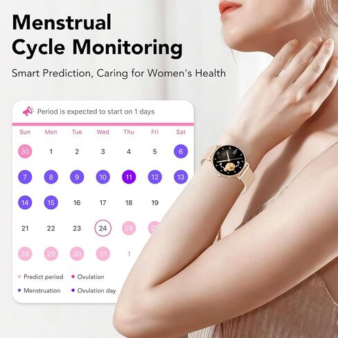 Smart Watches for Women, 1.27" AMOLED Health Fitness Tracker with Bluetooth Calling (Answer/Make Calls), 120+ Sports Modes, Timer, IP68 Waterproof Watch for Android/iPhone (Rose Gold) in Saudi Arabia
