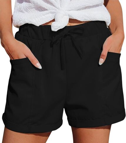 Women's Athletic Sports Shorts with Pockets Basic Running Short Lightweight Elastic Waist Summer Casual Pants in Kuwait