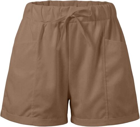 Women's Athletic Sports Shorts with Pockets Basic Running Short Lightweight Elastic Waist Summer Casual Pants in Kuwait