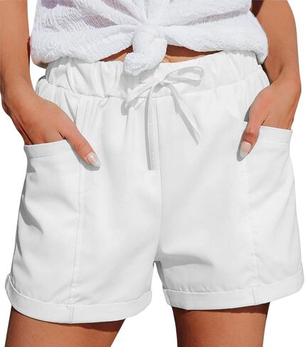 Women's Athletic Sports Shorts with Pockets Basic Running Short Lightweight Elastic Waist Summer Casual Pants in Kuwait