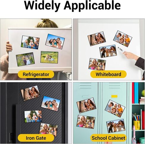 5 Pack Magnetic Picture Frames for Refrigerator, 4 x 6 Inches Magnetic Photo Frames with Black Border, Reusable Refrigerator Magnet Photo Sleeves for Home School Office in Saudi Arabia
