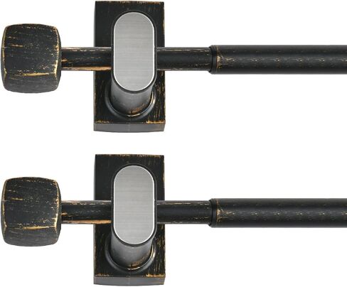 Magnetic No Drill Curtain Rods for Metal Doors Multi-Use Rods for Iron Steel Places, Magnetic Towel Bar for Refrigerator (2 Pack, Adjust from 16 to 28 Inch, White Brush Gold) in Saudi Arabia