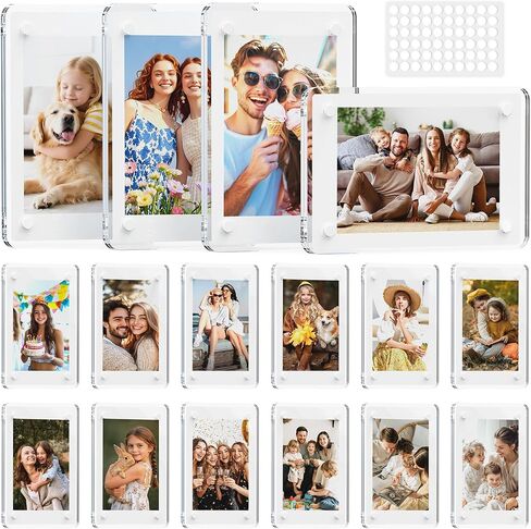 4 Pack 4x6 Inch Magnetic Picture Frame for Fridge, Clear Acrylic Photo Magnet Holder for Refrigerator, Locker and Whiteboard, Vertical and Horizontal Display for Home, School, Office and Dorm in Saudi Arabia