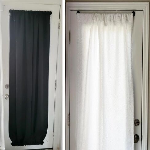 2 Pack 20-36 inch Magnetic Tension Curtain Rods for Metal Door,Magnetic Window Café, French Door Sash Rod with magnet Brackets,Adjustable Spring Curtain Rod No Drilling, White in Kuwait
