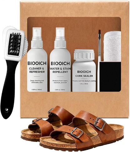7-in-1 Sandal and Shoe Cleaning Kit for Birkenstock –Suede & Nubuck Cleaner, Protector Spray, Cork Sealer & Brush,Safe for Leather, Suede, Footbed, Nubuck & Cork Footbeds in Saudi Arabia