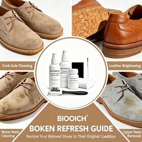 7-in-1 Sandal and Shoe Cleaning Kit for Birkenstock –Suede & Nubuck Cleaner, Protector Spray, Cork Sealer & Brush,Safe for Leather, Suede, Footbed, Nubuck & Cork Footbeds in Saudi Arabia