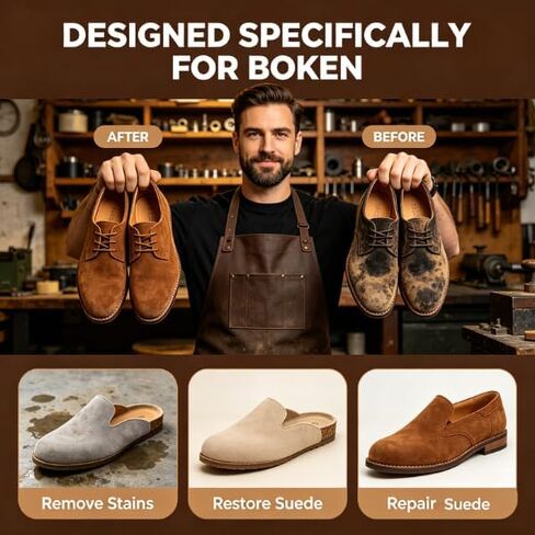 7-in-1 Sandal and Shoe Cleaning Kit for Birkenstock –Suede & Nubuck Cleaner, Protector Spray, Cork Sealer & Brush,Safe for Leather, Suede, Footbed, Nubuck & Cork Footbeds in Saudi Arabia
