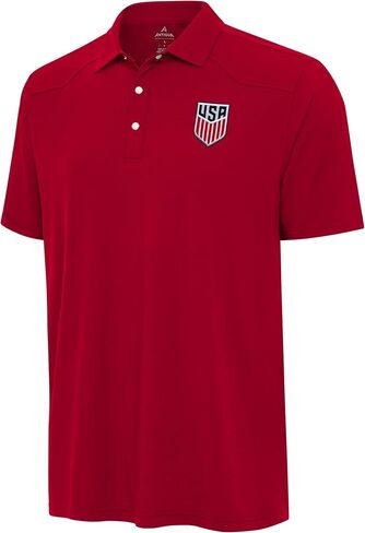 Antigua US Mens Soccer Western Polo - Brushed Heather Jersey | Pearl Snap Buttons | Four-Way Stretch | Moisture-Wicking in Kuwait