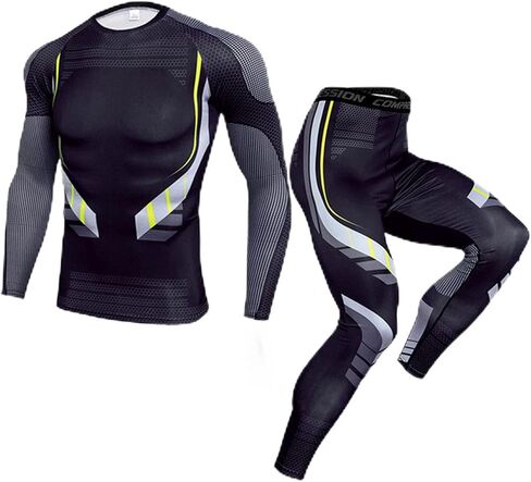 Men Tight Fitness Quick Drying Workout Suit with Gel Pad for Exercise Training, Polyester Material for Running Cycling Yoga Indoor and Outdoor Activities (XL) in Kuwait