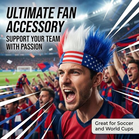 USA 250th Anniversary Merchandise,4th of July Costume Accessories Headband,Red White and Blue Patriotic American Flag Hat Headwear,with for Soccer Team, World Cup, Party in Saudi Arabia