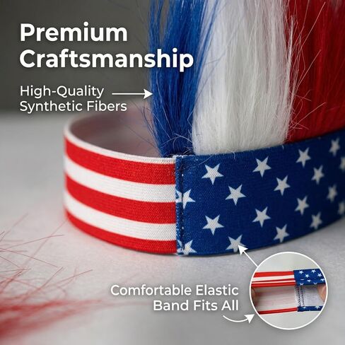USA 250th Anniversary Merchandise,4th of July Costume Accessories Headband,Red White and Blue Patriotic American Flag Hat Headwear,with for Soccer Team, World Cup, Party in Saudi Arabia