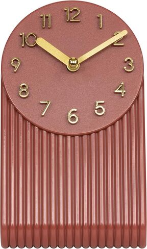 La Crosse Clock 437-3015BR Grooves Quartz Analog Tabletop Clock - Brick Red in Kuwait