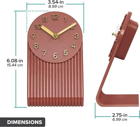 La Crosse Clock 437-3015BR Grooves Quartz Analog Tabletop Clock - Brick Red in Kuwait