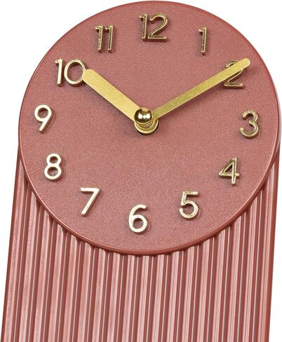 La Crosse Clock 437-3015BR Grooves Quartz Analog Tabletop Clock - Brick Red in Kuwait