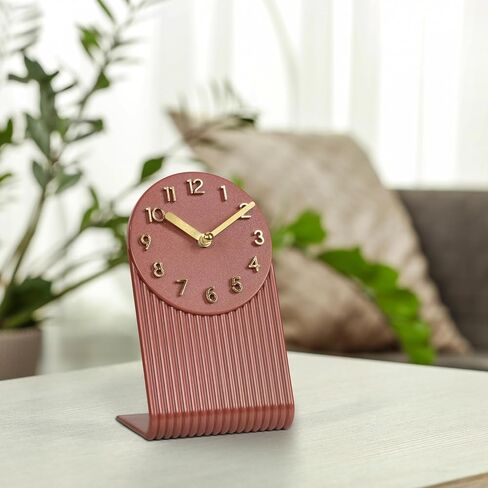 La Crosse Clock 437-3015BR Grooves Quartz Analog Tabletop Clock - Brick Red in Kuwait