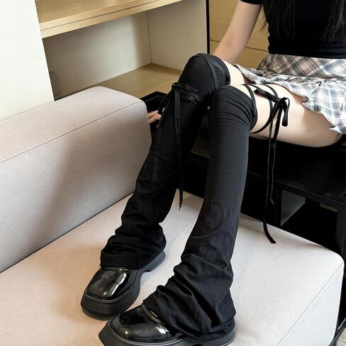 1 Pair Subcultural Style Over-the-Knee Leg Sleeve Women Solid Color Cotton Leg Warmer Street Style Socks Cover, 68cm in Kuwait