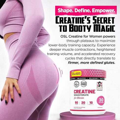 Old School Labs Creatine for Women – Post-Workout Supplement with 5000mg Creatine Monohydrate Powder, 2000mg Collagen & BCAA 2:1:1 for Strength Support & Recovery – Unflavored - 8.57 Ounce (Pack of 1) in Saudi Arabia