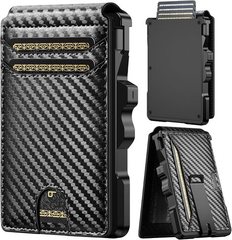 furid Smart Wallet For Men Slim: Rfid Minimalist Pop Up Wallets with Money Clip Metal Credit Card Holder - Gifts for Husband Father at Birthday Anniversary in Saudi Arabia