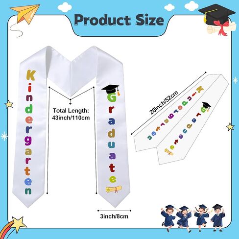 Kindergarten Preschool Graduation Sash,Unisex Kindergarten Preschool Graduation Stole Class of 2026 Graduation Gift in Saudi Arabia