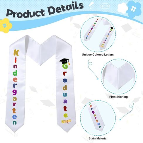 Kindergarten Preschool Graduation Sash,Unisex Kindergarten Preschool Graduation Stole Class of 2026 Graduation Gift in Saudi Arabia