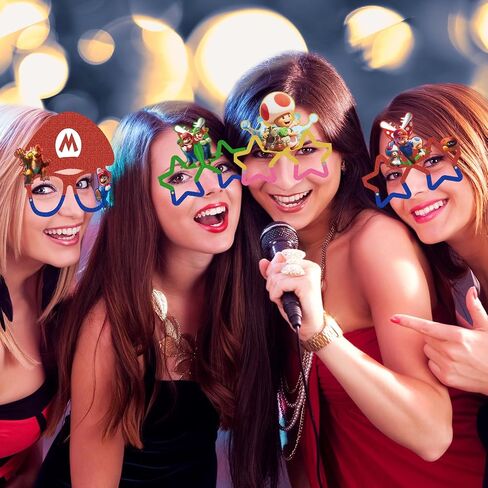 12Pcs Mario Party Set, Party Decorative Glasses, Cosplay Decorative Glasses, Suitable for Witch Mario Group Birthday Parties, Children's Birthday Party Gifts in Saudi Arabia