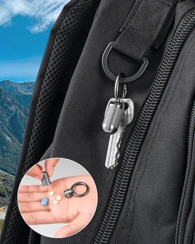 TISUR Titanium Keychain Pill Holder Small Metal Pill Case, Pill Organizer Portable Waterproof Pill Container, Travel Pill Bottle Box for Purse (Tiny-0.39inch) in Saudi Arabia