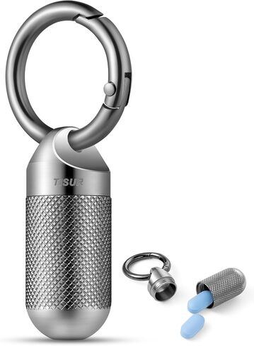 TISUR Titanium Keychain Pill Holder Small Metal Pill Case, Pill Organizer Portable Waterproof Pill Container, Travel Pill Bottle Box for Purse (Tiny-0.39inch) in Saudi Arabia