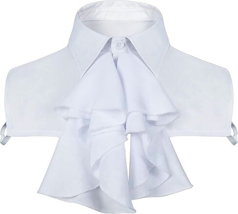 Victorian Colonial Jabot Collar Costume Medieval Gothic Detachable Ruffled Fake Collar Victorian Accessories in Saudi Arabia
