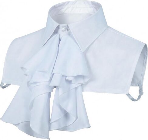 Victorian Colonial Jabot Collar Costume Medieval Gothic Detachable Ruffled Fake Collar Victorian Accessories in Saudi Arabia